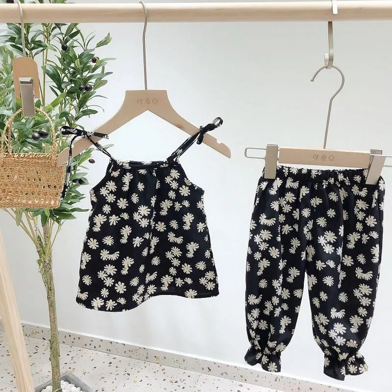 2-piece Floral Printed Tops & Pants for Toddler Girl