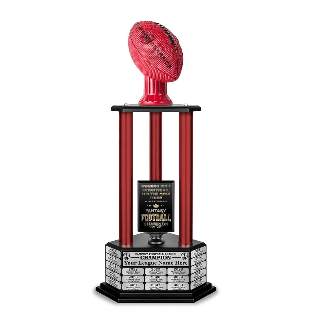 26"-36" Perpetual Fantasy Football Trophy - Red Football