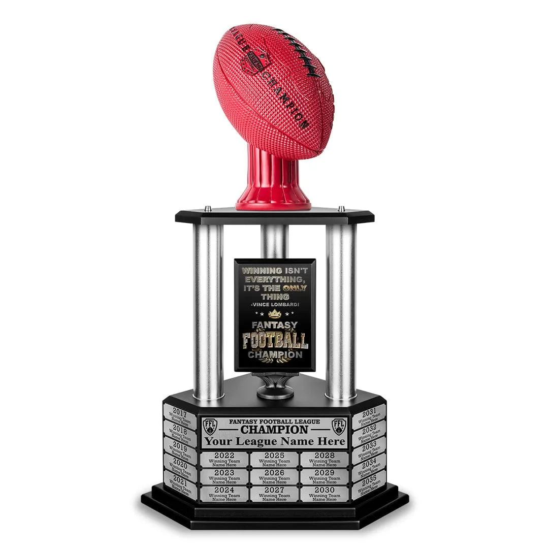 26"-36" Perpetual Fantasy Football Trophy - Red Football