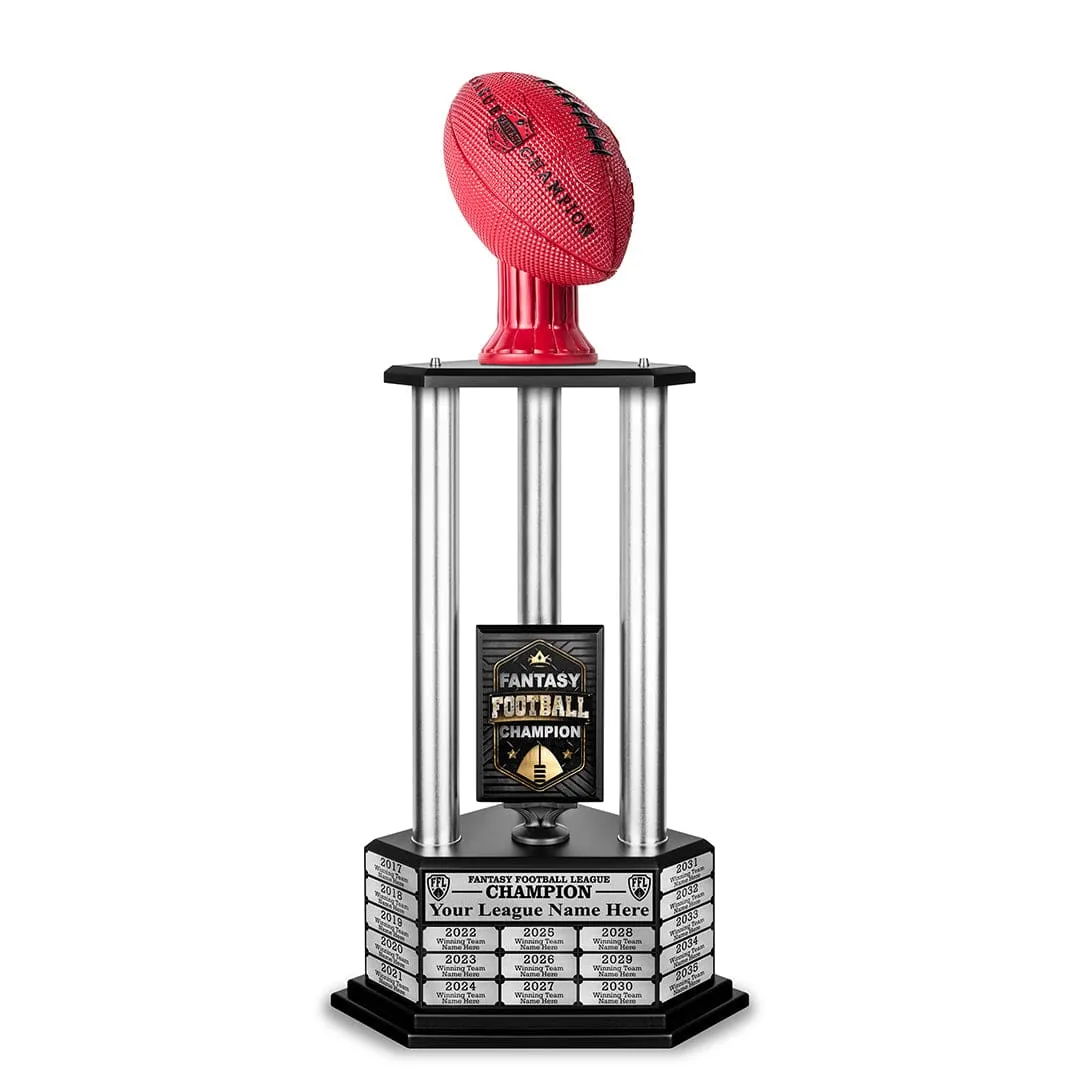 26"-36" Perpetual Fantasy Football Trophy - Red Football