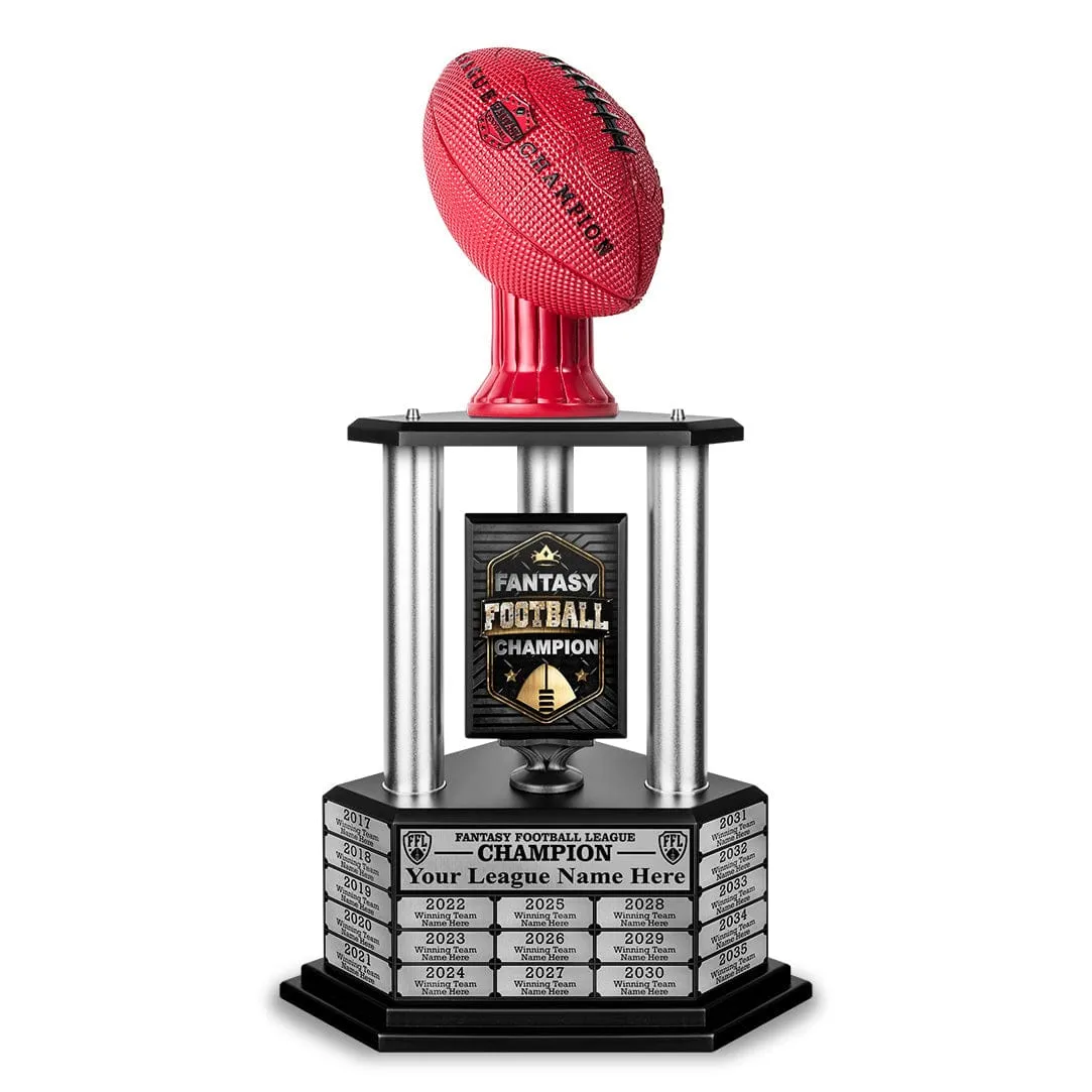 26"-36" Perpetual Fantasy Football Trophy - Red Football