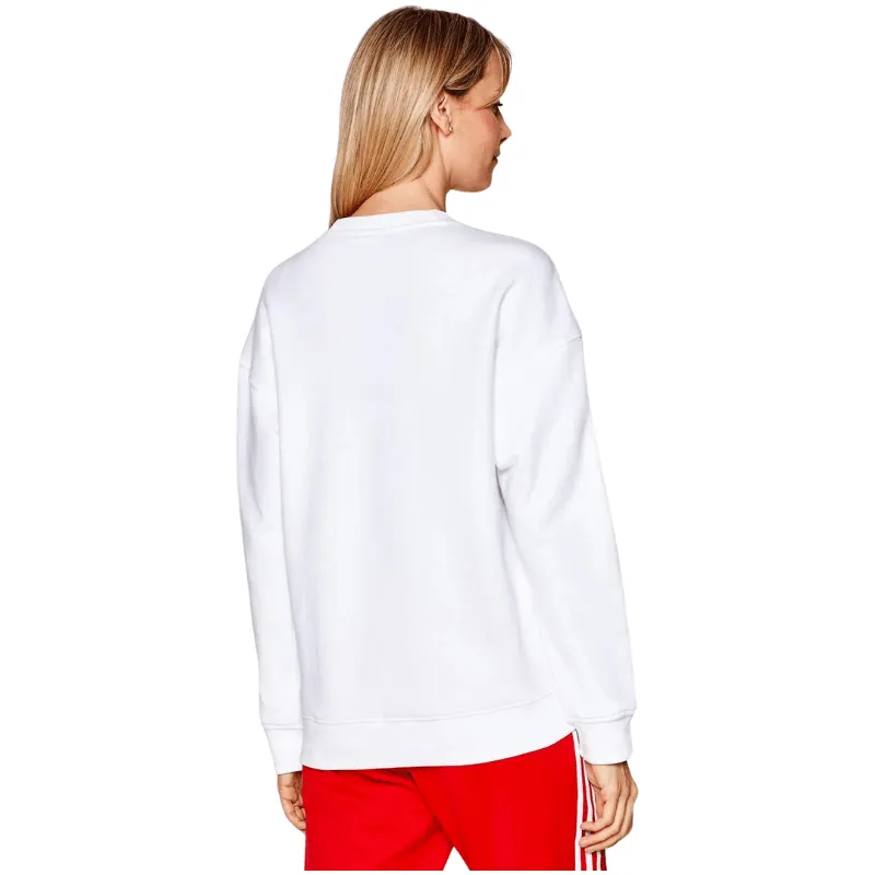 Adidas Womens Trefoil Crewneck White Sweatshirt