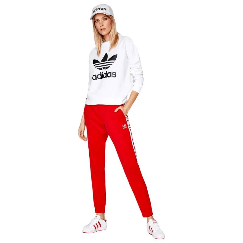 Adidas Womens Trefoil Crewneck White Sweatshirt