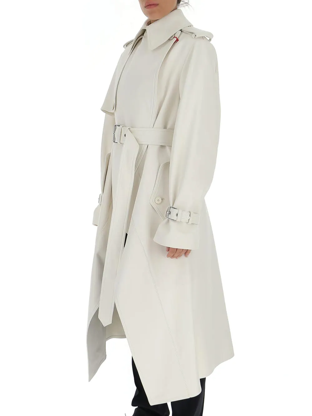 Alexander McQueen Belted Leather Trench Coat