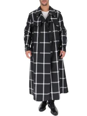 Alexander McQueen Check Print Belted Trench Coat