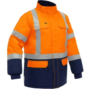 Bisley 343M6450X-ORNV/4X ANSI Type R Class 3 and CSA Z96 Class 2 X-Back Extreme Cold Jacket with Navy Bottom