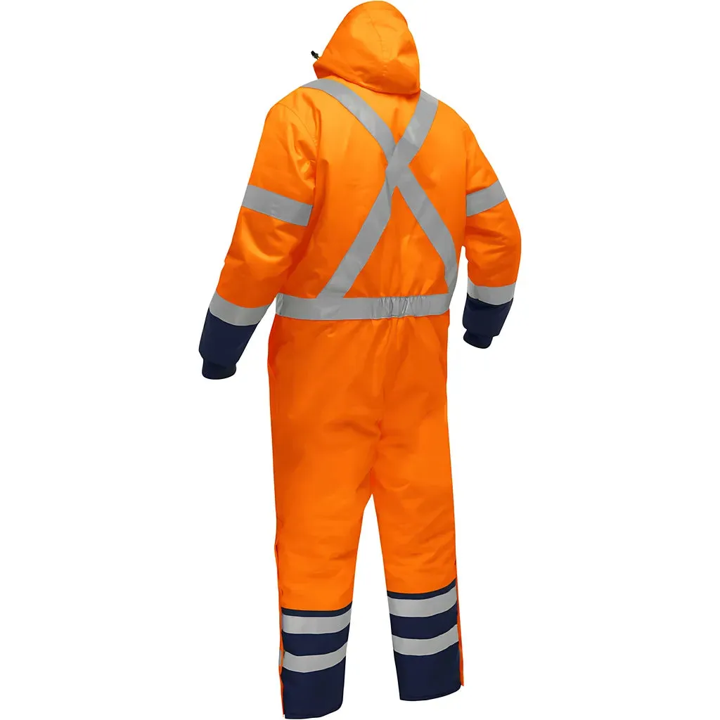 Bisley 344M6453X-ORNV/M ANSI Type R Class 3 Extreme Cold Coverall with X-Back