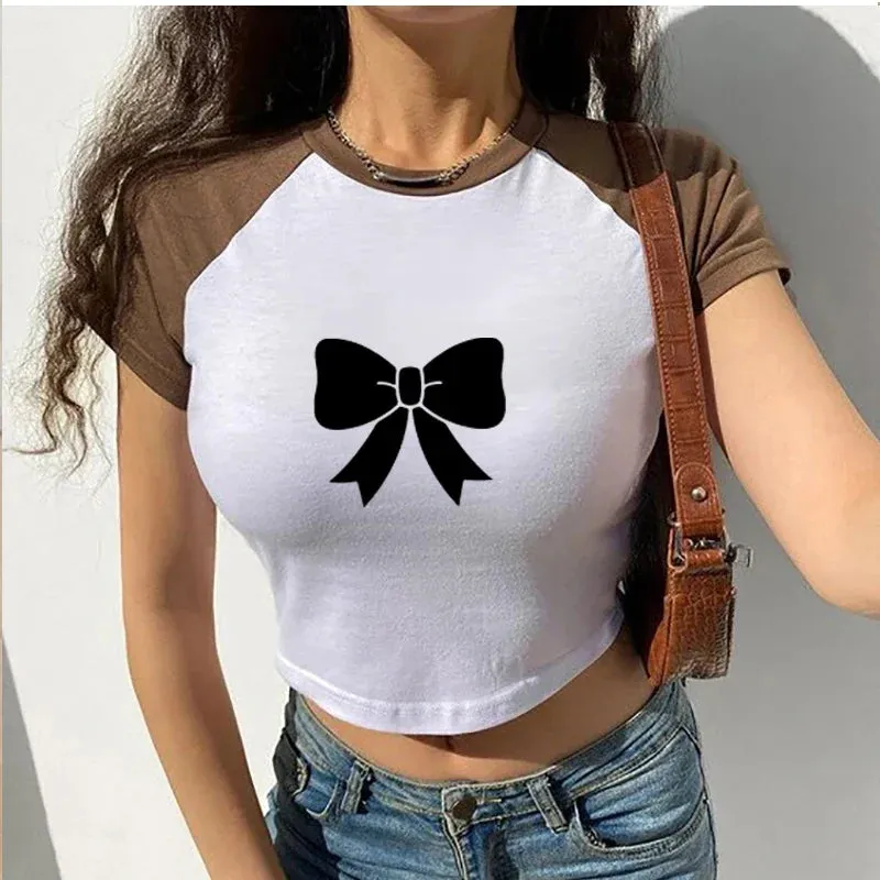 Bow Tie Y2K Custom Crop Top Fairy Grunge Crop Top