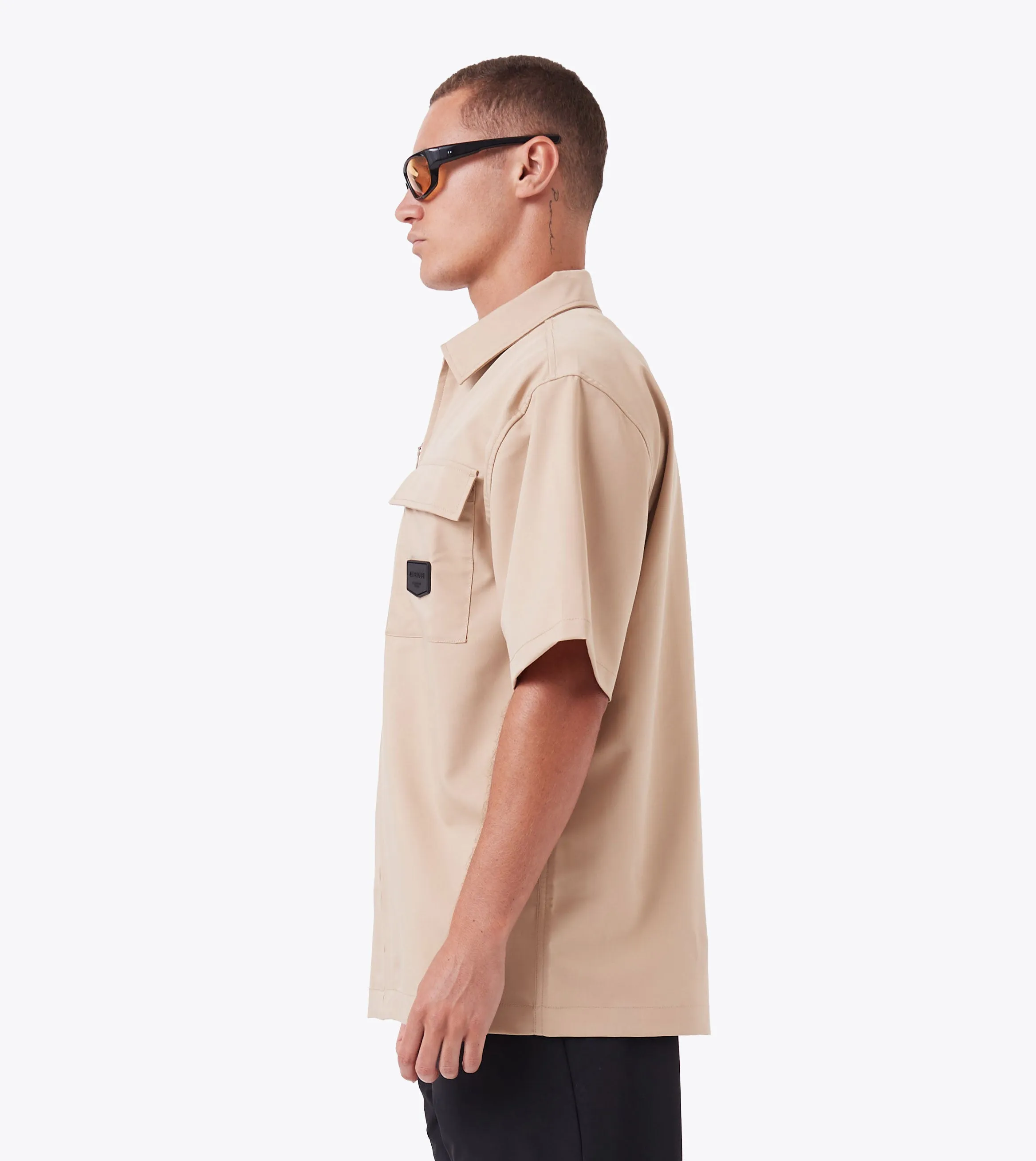 Boxy SS Overshirt Sandstone