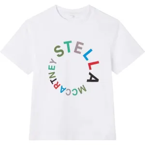 Boys White Organic Cotton Circle Logo T-Shirt