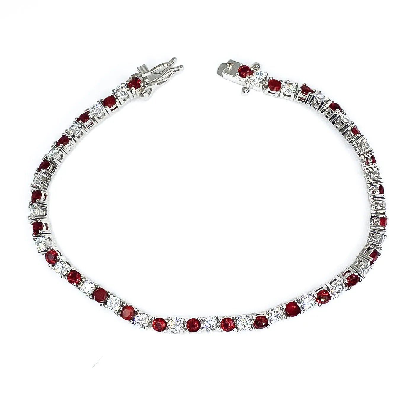 Cassidy Ruby Round Tennis Bracelet – 7in | 10ct