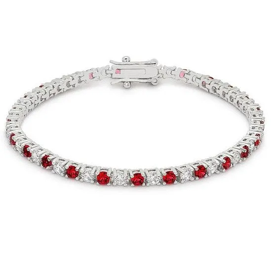 Cassidy Ruby Round Tennis Bracelet – 7in | 10ct