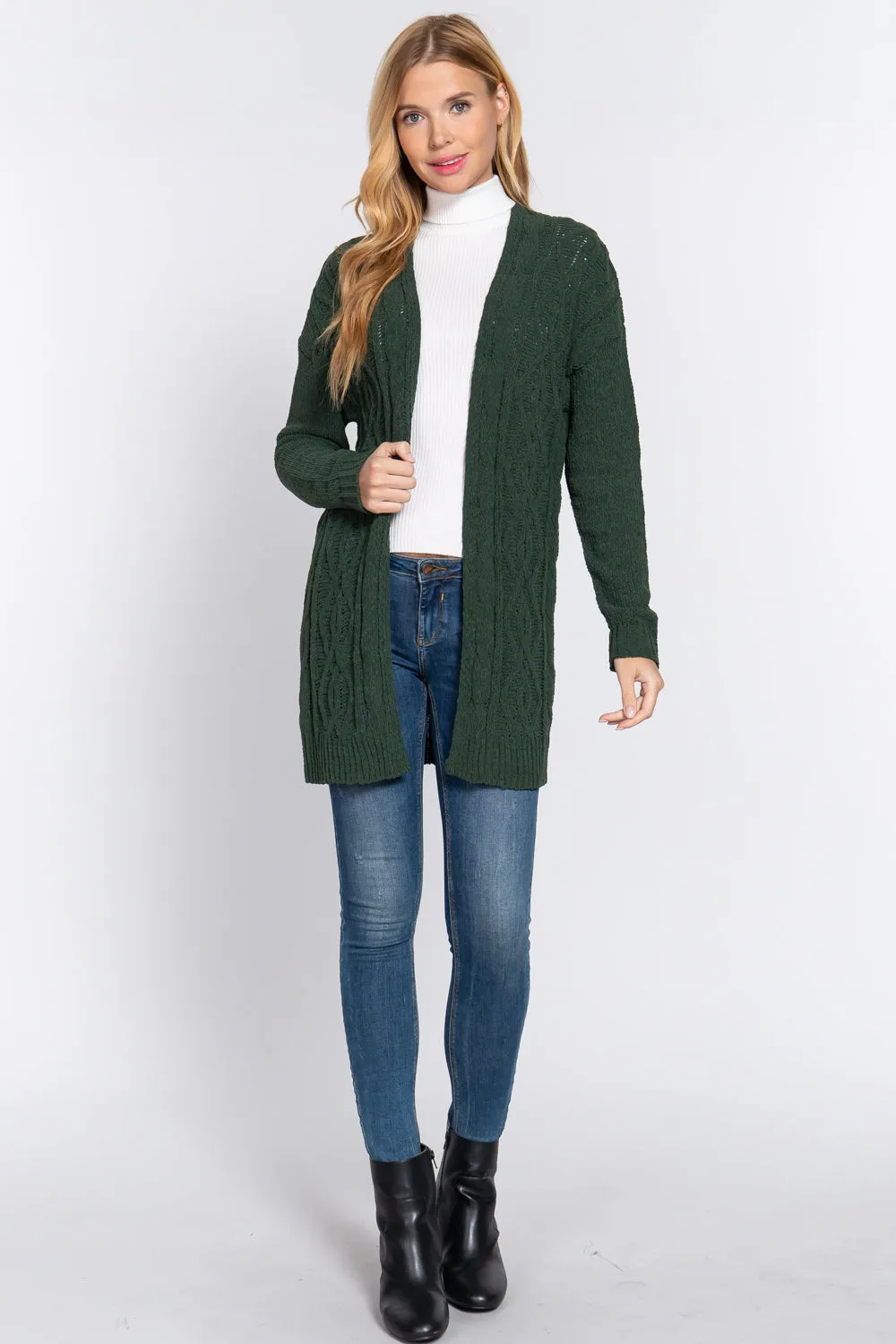 Chenille Sweater Cardigan - 3 colors - Ships from The US