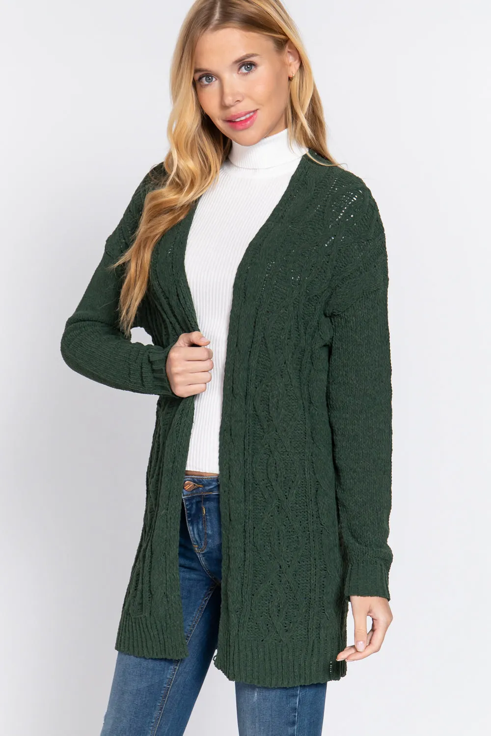 Chenille Sweater Cardigan - 3 colors - Ships from The US