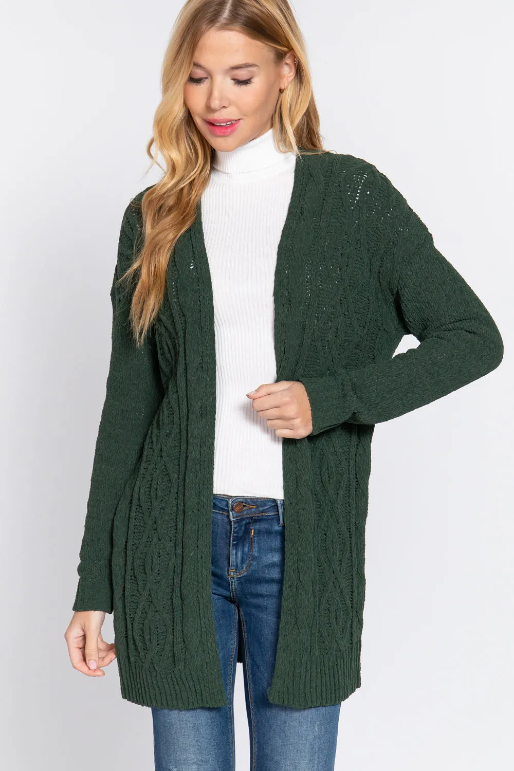 Chenille Sweater Cardigan - 3 colors - Ships from The US