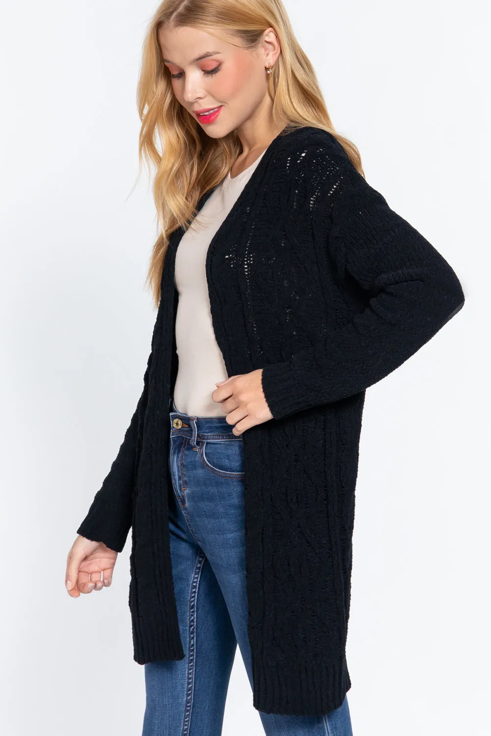 Chenille Sweater Cardigan - 3 colors - Ships from The US