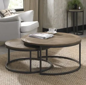 Chevron Weathered Ash Coffee Nest Of Tables