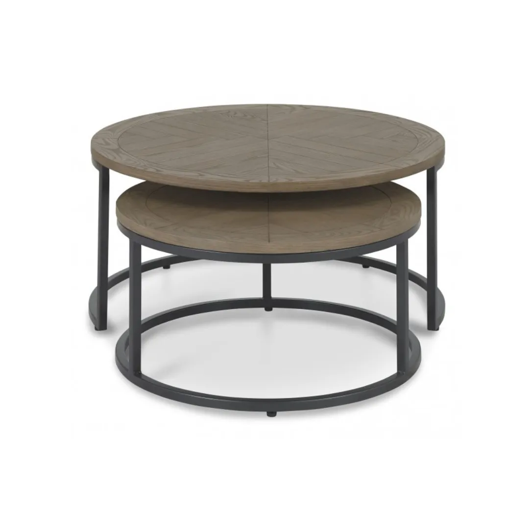 Chevron Weathered Ash Coffee Nest Of Tables