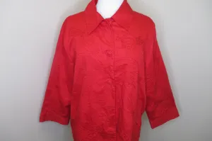 Chico's Chinese-Style Red Jacket Size 3