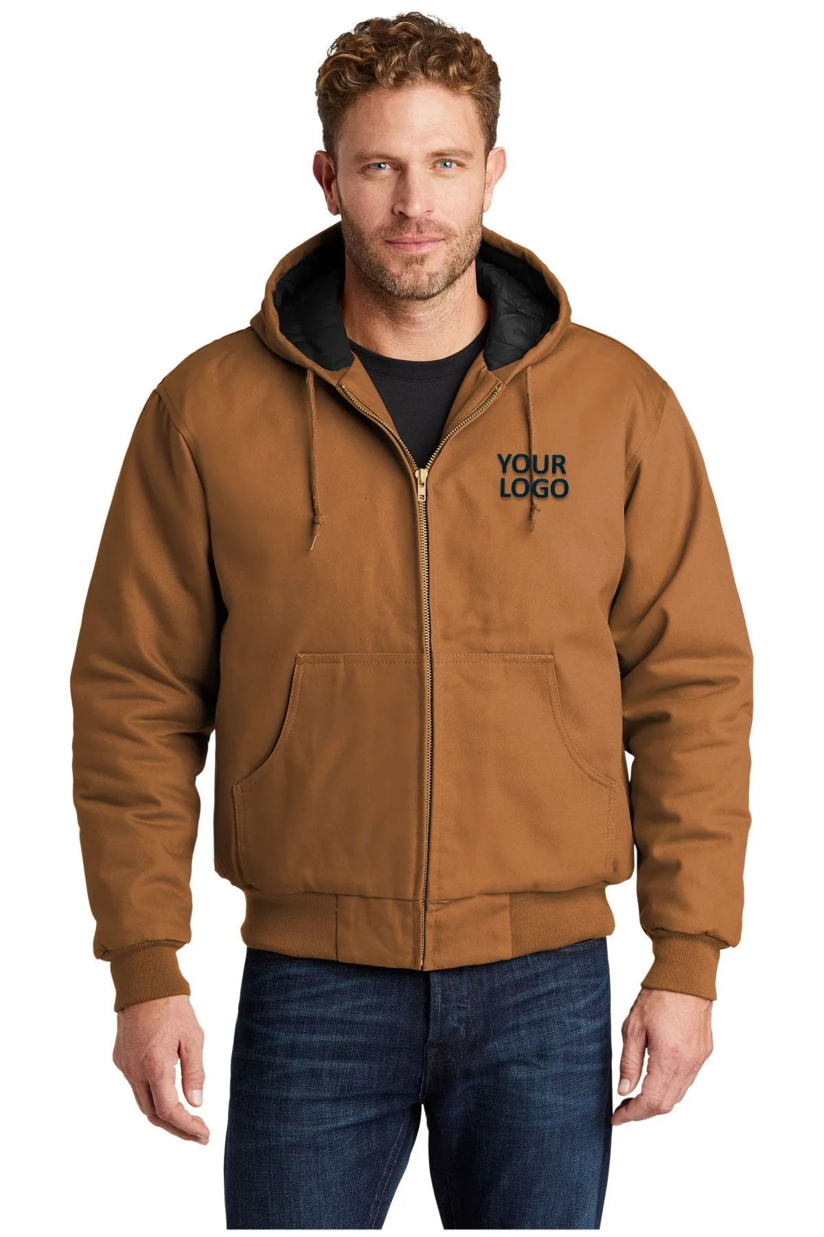 CornerStone Tall Duck Cloth Hooded Work Jacket, Duck Brown