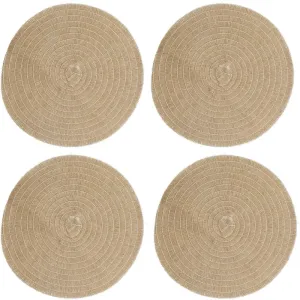 Creative Tops Set of 4 Jute Placemats, Natural Hessian Round Table Mats, 38cm