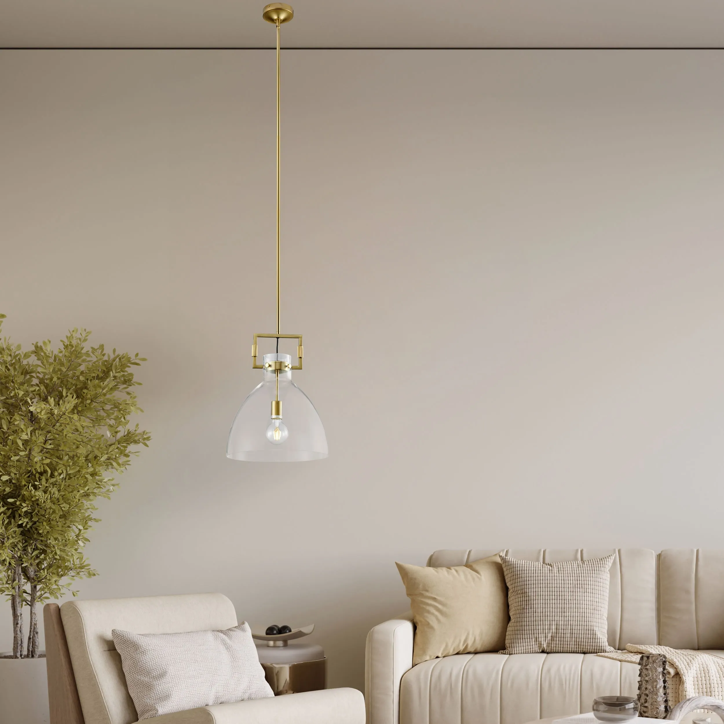 Cronus Crystal & Gold LED 1 Light Pendant