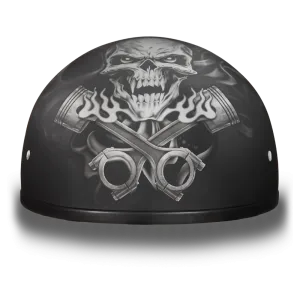 D6-PS D.O.T. DAYTONA SKULL CAP - W/ PISTONS SKULL