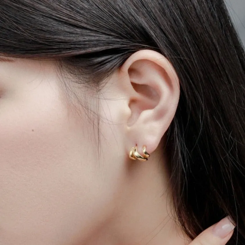 Dainty Earlobe Jackets Tripe Claw Stud Earrings