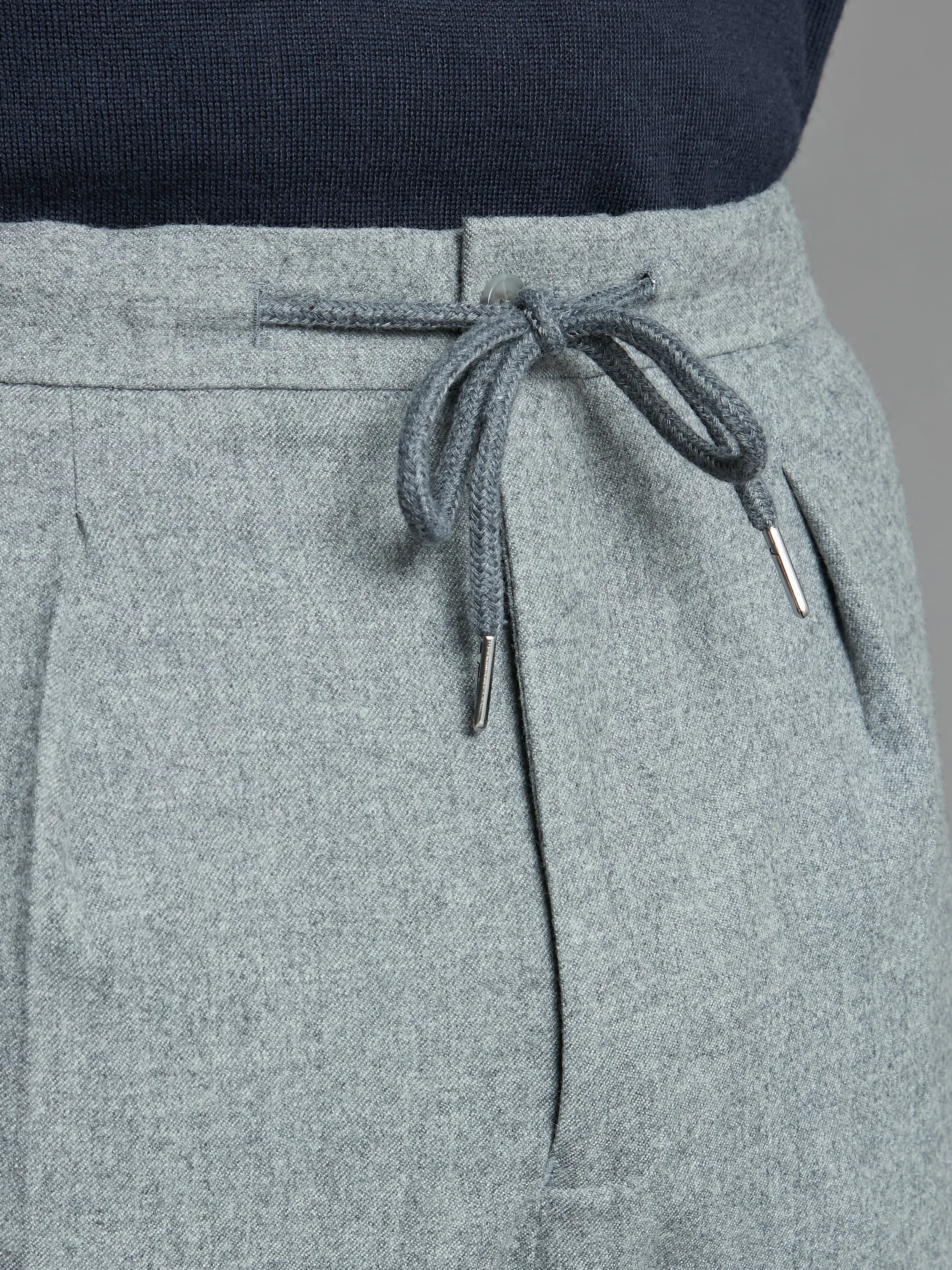 Drawcord Pants - Mid Grey Drago Flannel