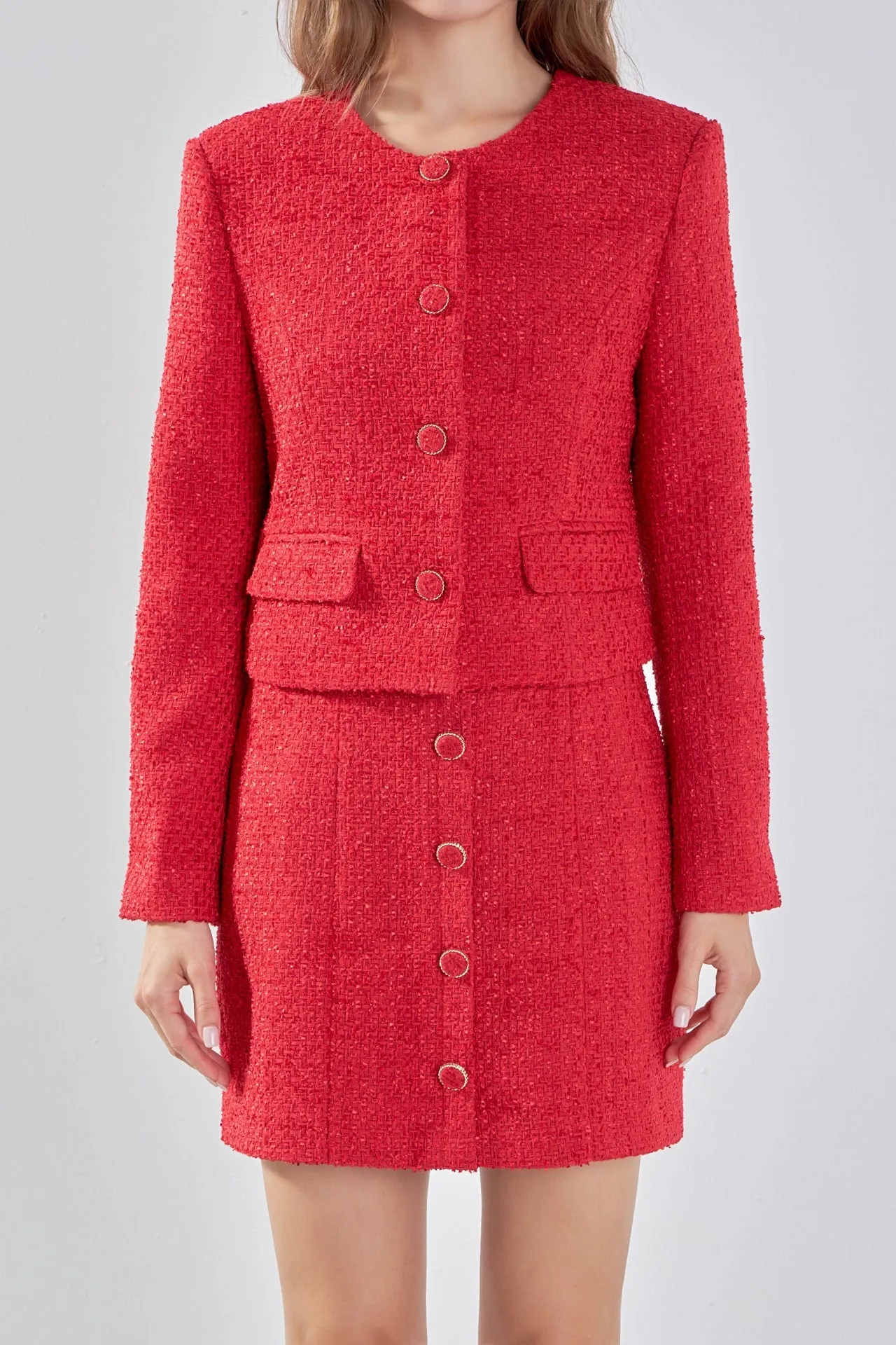 Endless Rose - Tweed Buttoned Jacket