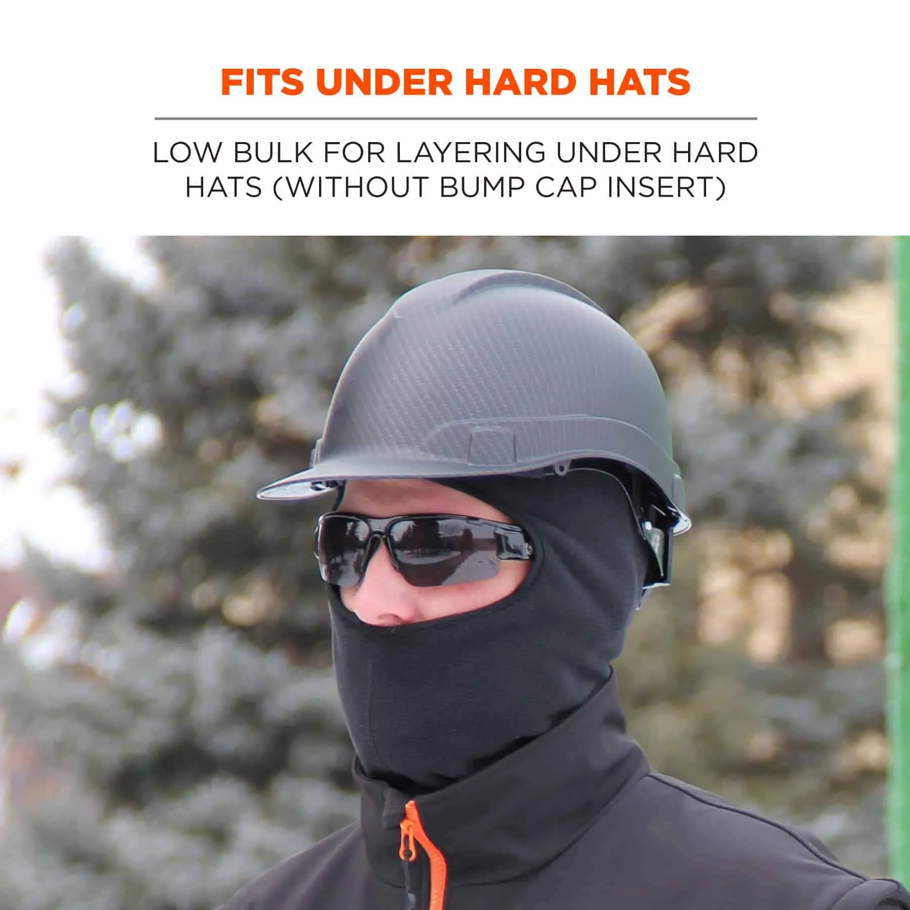 Ergodyne 16893 6893ZI  Black Balaclava   Bump Cap Insert