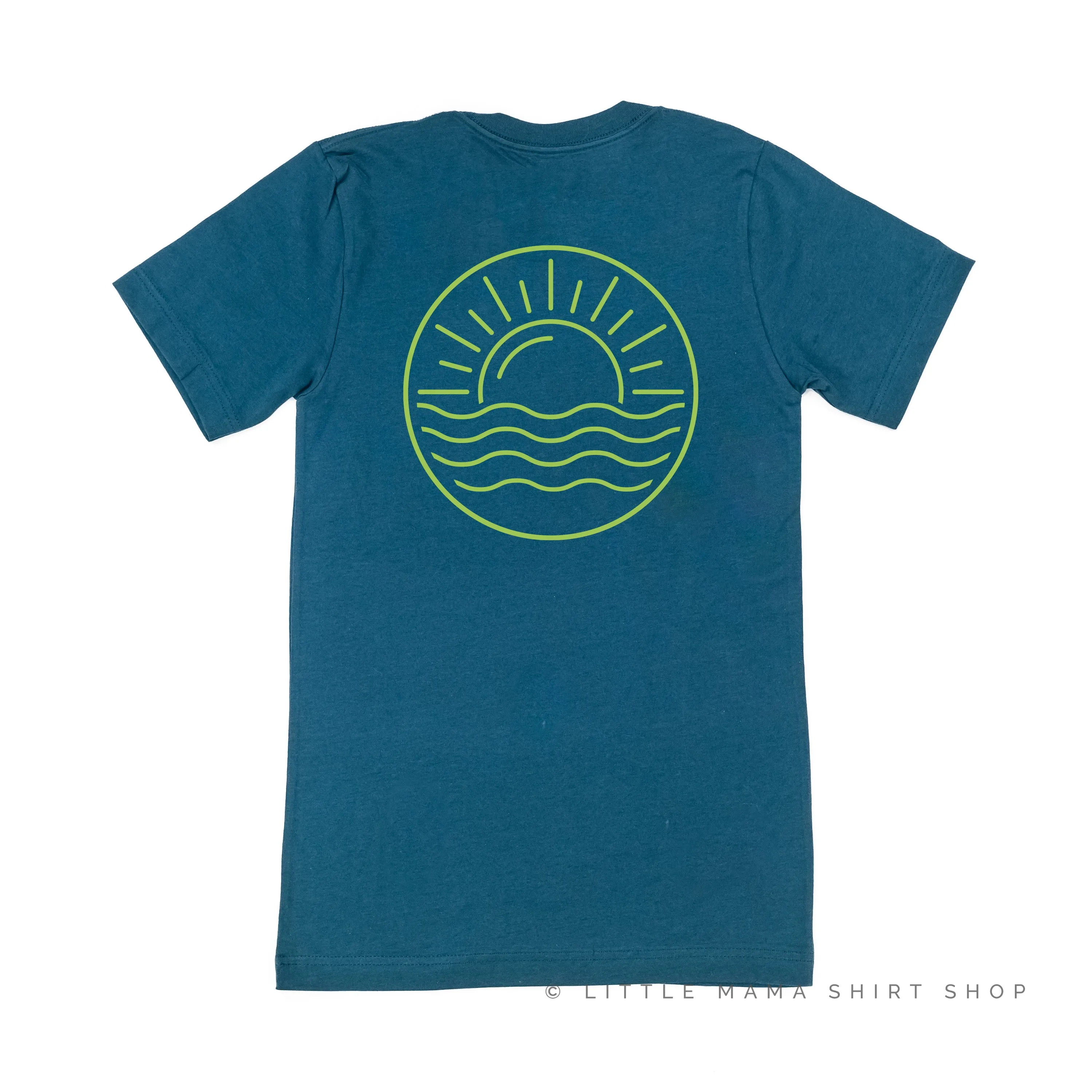 FEELING SALTY POCKET DESIGN FRONT / OCEAN SUNSET BACK- Unisex Tee