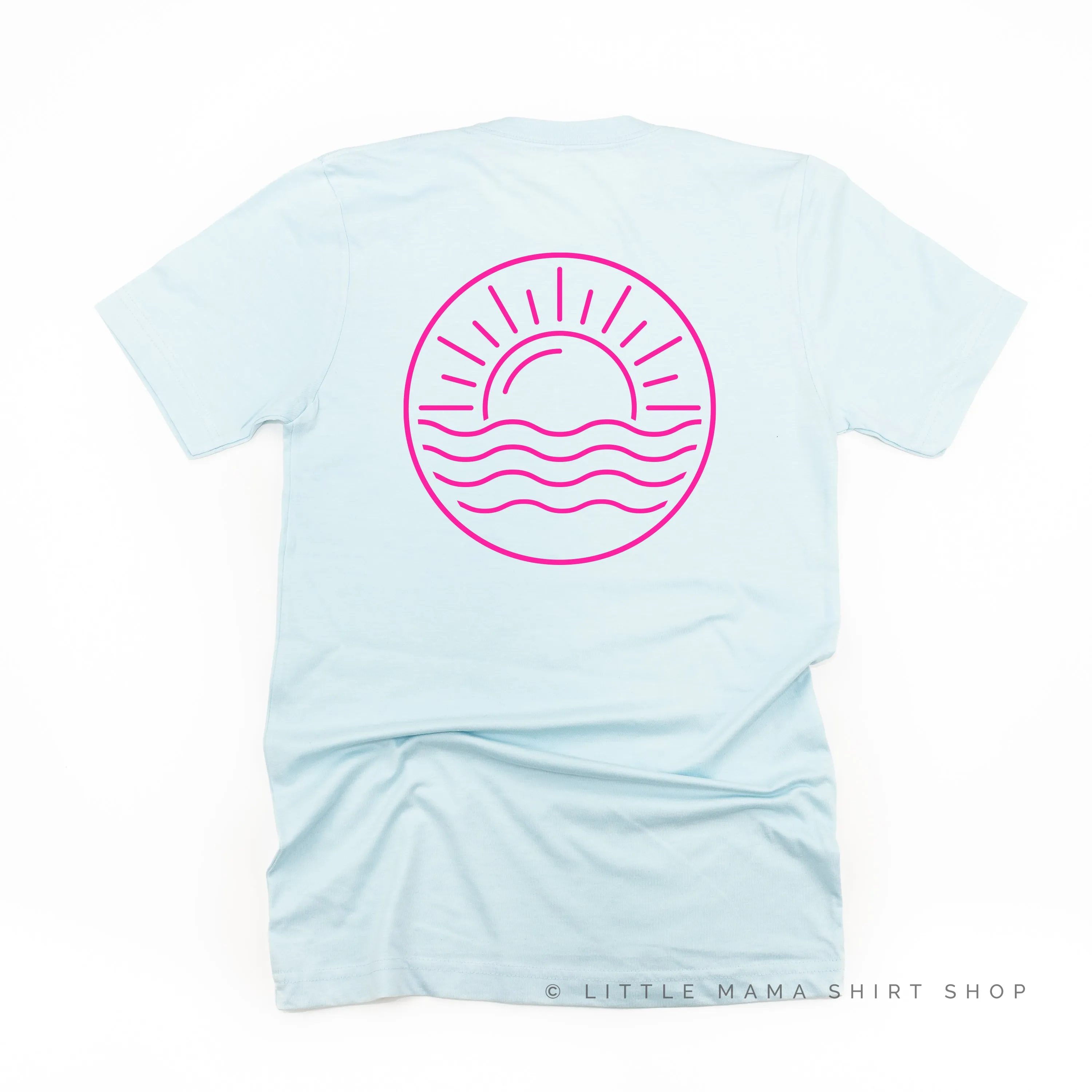 FEELING SALTY POCKET DESIGN FRONT / OCEAN SUNSET BACK- Unisex Tee