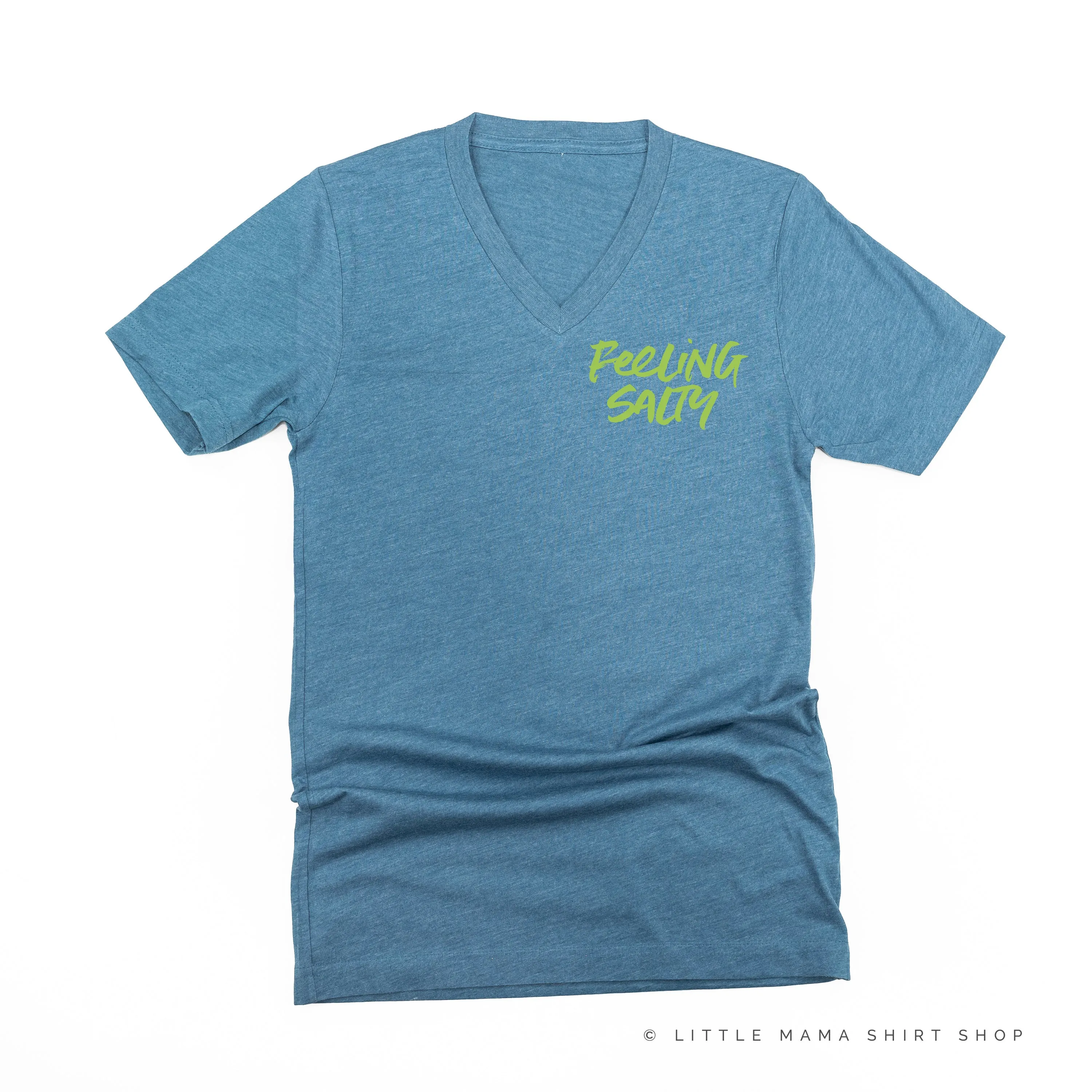 FEELING SALTY POCKET DESIGN FRONT / OCEAN SUNSET BACK- Unisex Tee