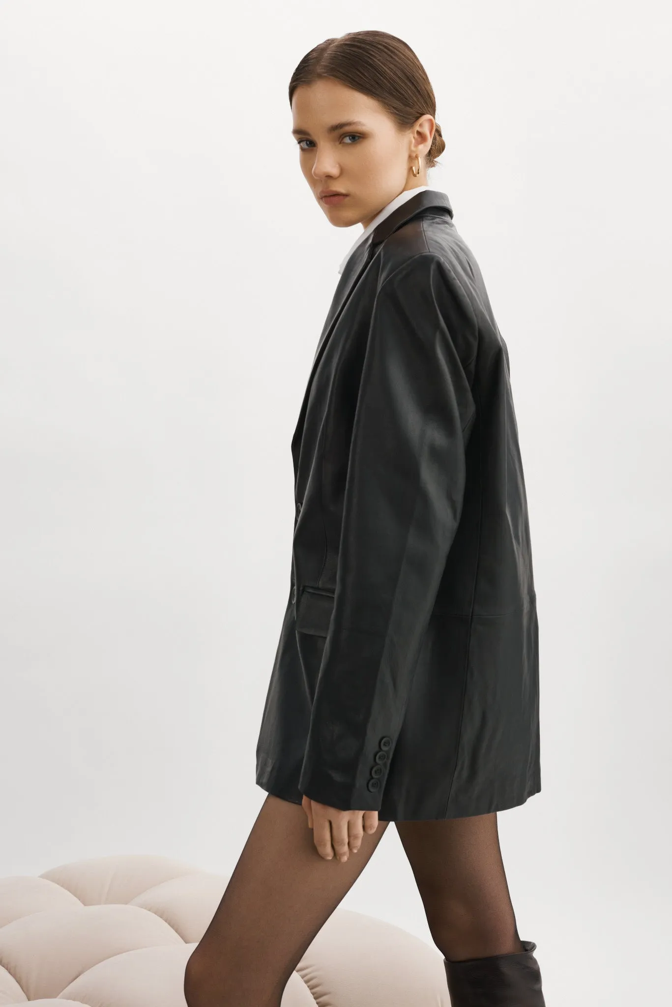 FELINA | Oversized Leather Blazer