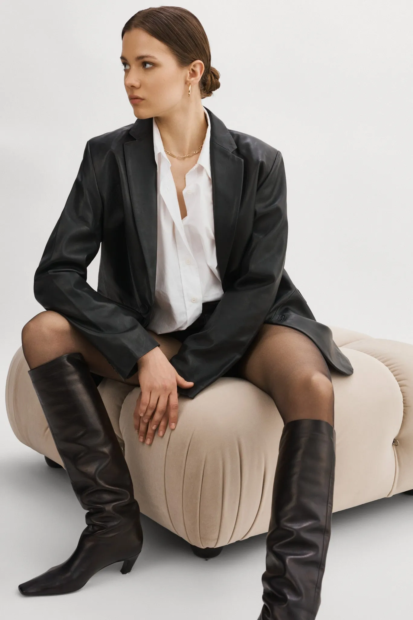 FELINA | Oversized Leather Blazer