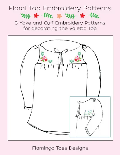 Floral Blouse Embroidery PDF Patterns