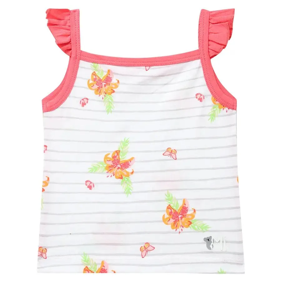 Flower Print Baby Girl Tank top (Pack of 3)