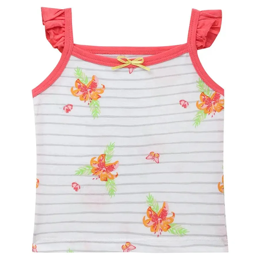 Flower Print Baby Girl Tank top (Pack of 3)