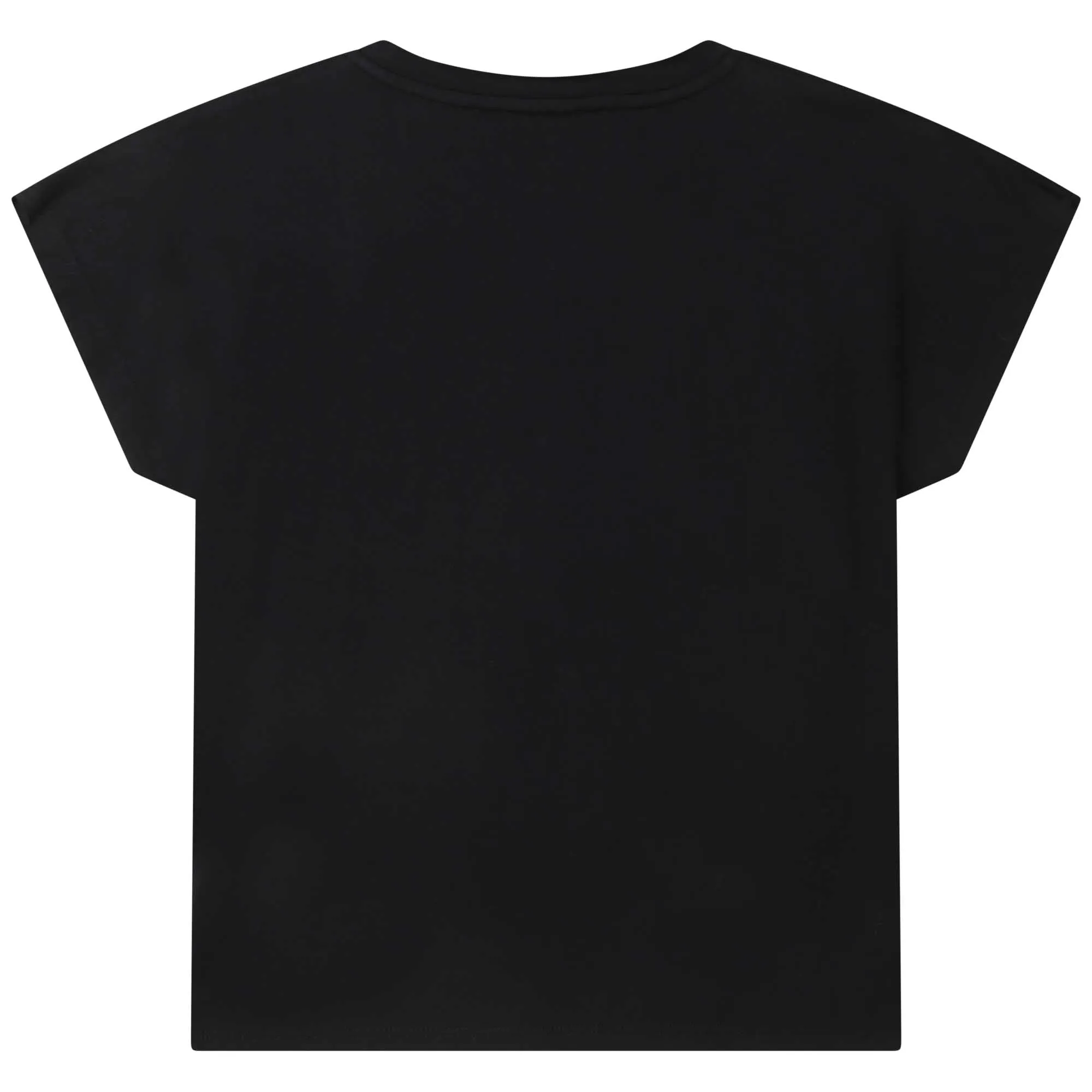 Girls Black Cotton Slogan T-shirt