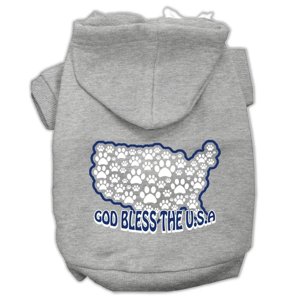 God Bless Usa Screen Print Pet Hoodies Grey Xxxl(20)