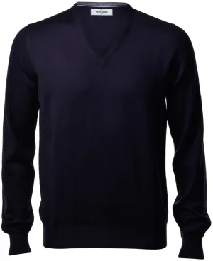 Gran Sasso Classic Merino V Neck Navy