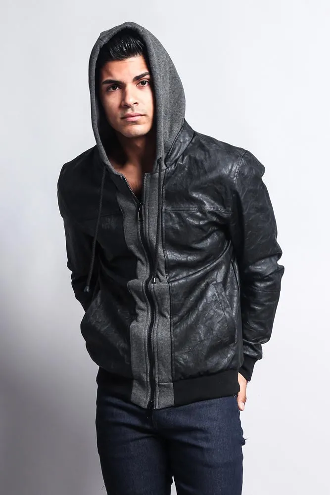 Hooded PU Jacket