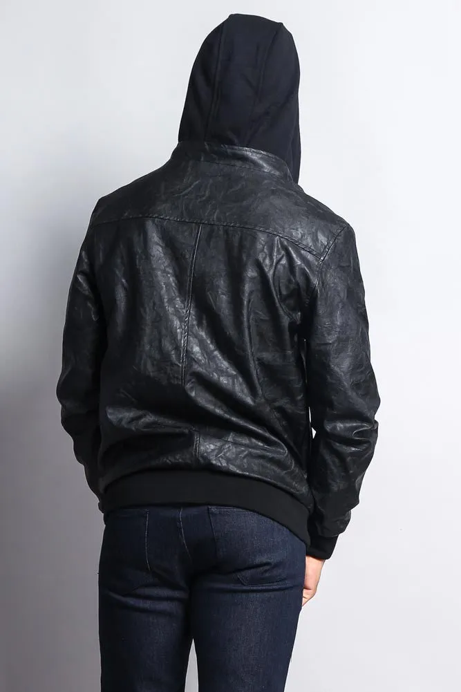 Hooded PU Jacket