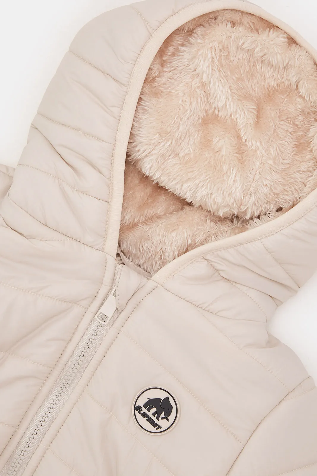 Infant Boys Beige Hooded Jacket