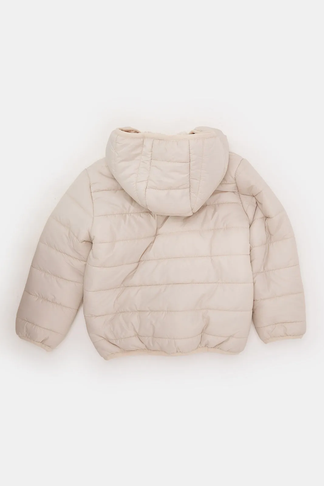 Infant Boys Beige Hooded Jacket