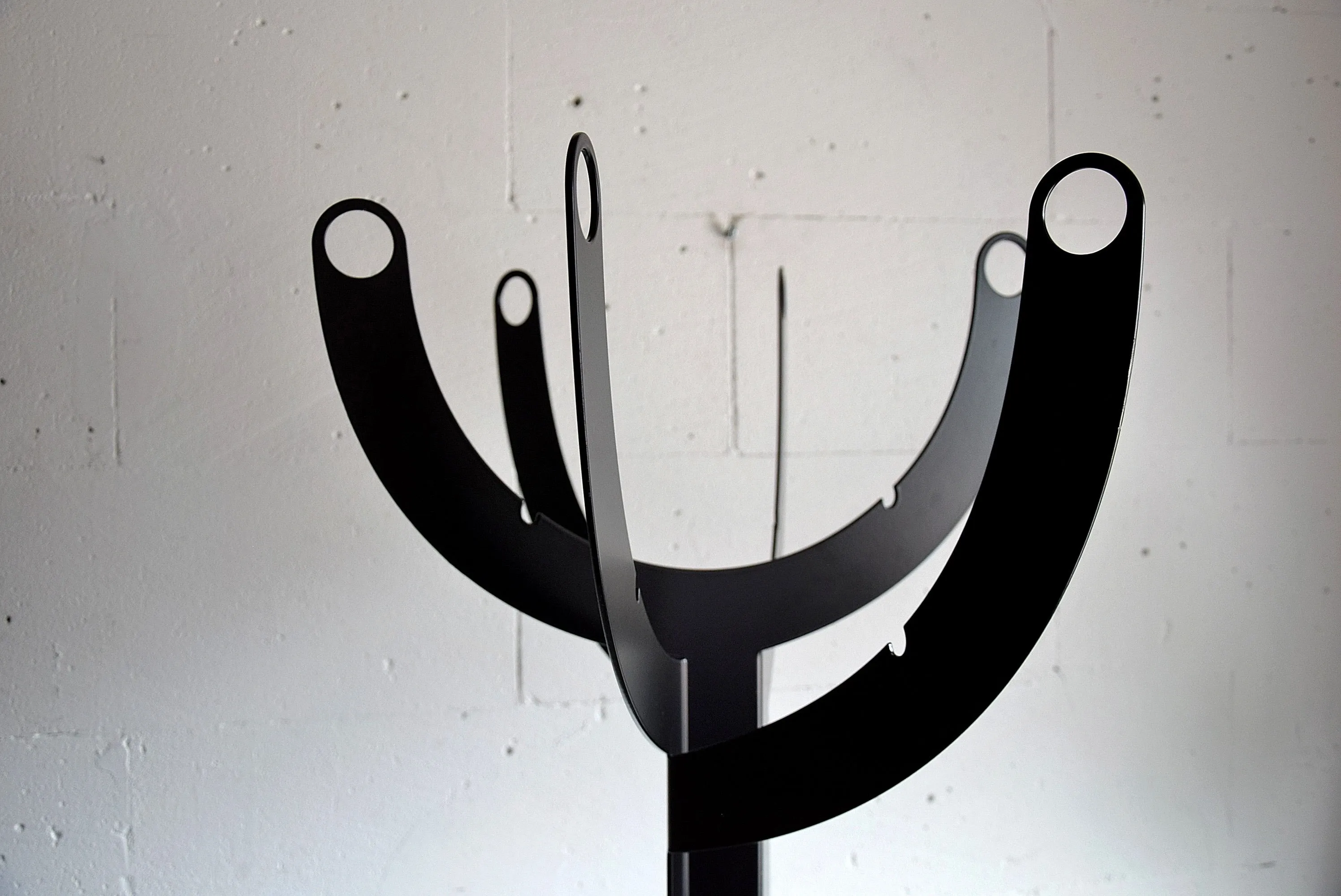 Italian Post Modern Black Metal Coat Stand