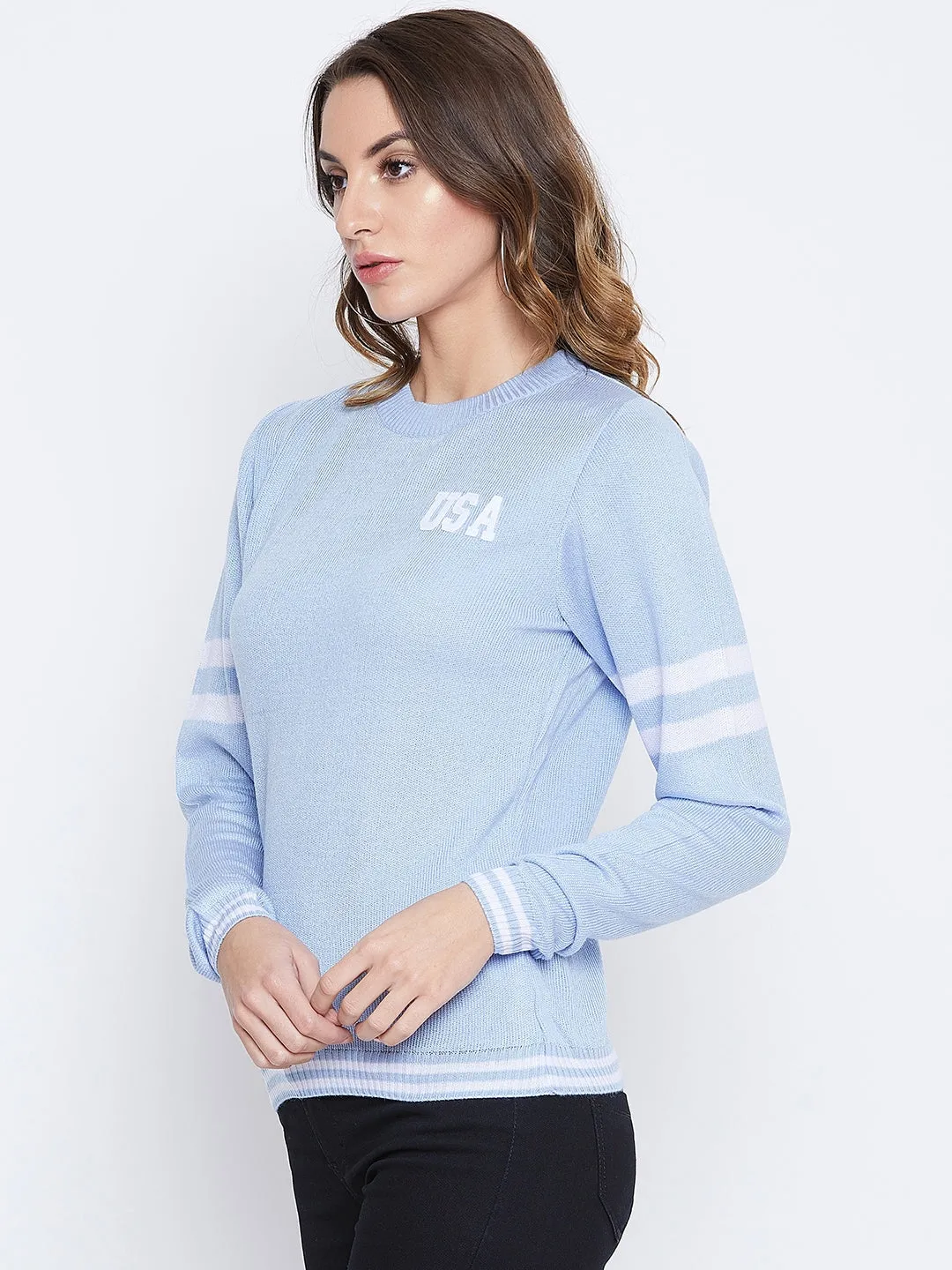 JUMP USA Women Blue Solid Sweaters