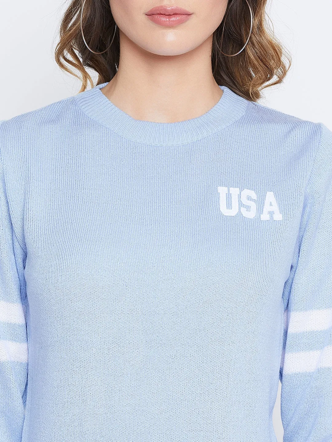 JUMP USA Women Blue Solid Sweaters