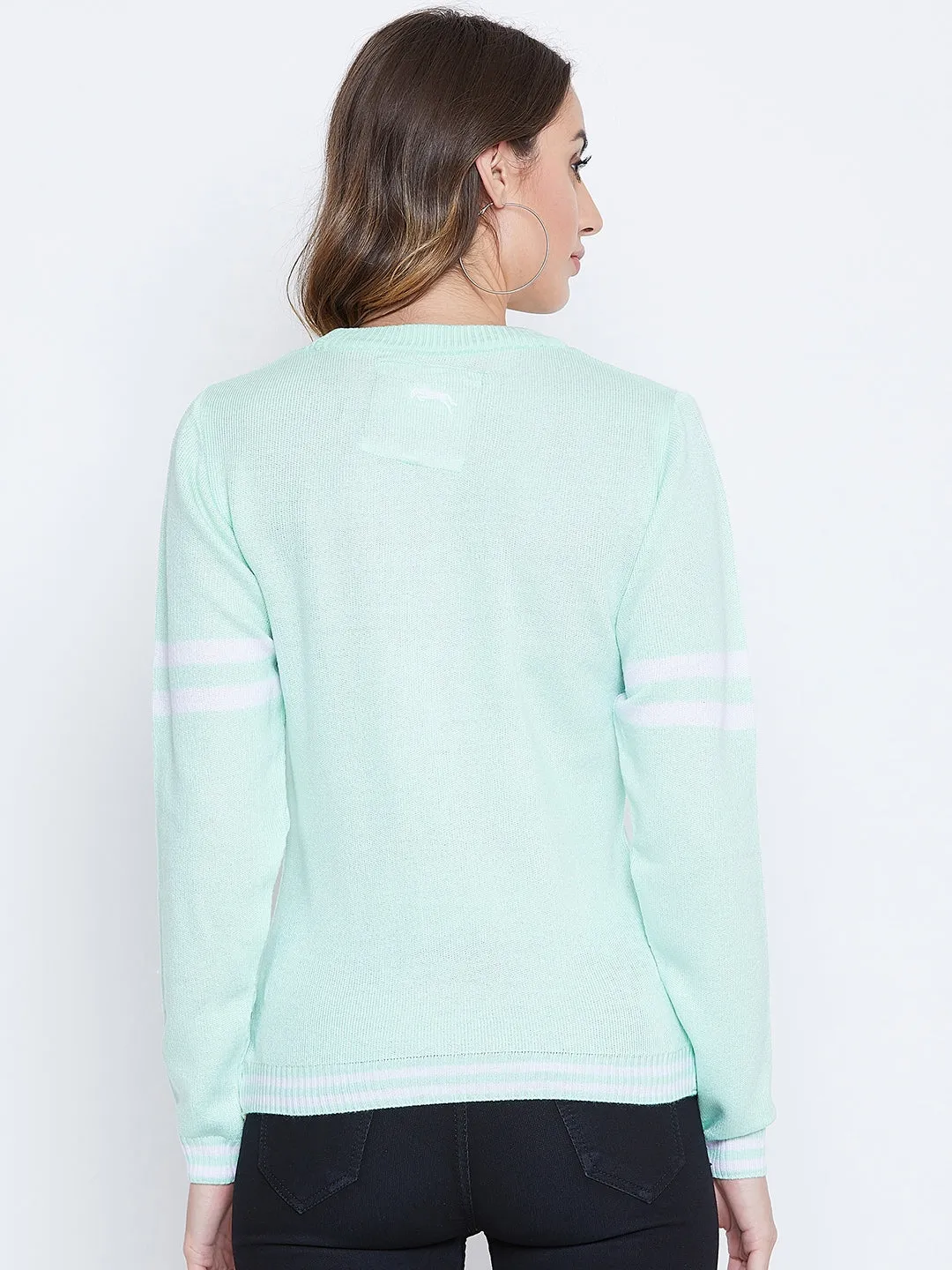 JUMP USA Women Green Solid Sweaters